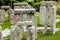 Closeup of tiny model Stonehenge at a model village