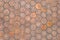 Closeup to Aged Hexagon Shaped Floor Tile Background