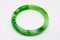 Closeup to Round Shaped Chinese Jade Bracelet,