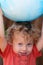 Closeup toddler with ball