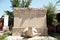 Closeup of a tombstone of Christian priests in the gardens of Zhenjue temple, Beijing, China