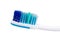 Closeup of toothbrush with soft and slim tapered uneven bristle