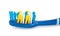 Closeup of toothbrush with uneven round tip bristle