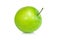 Closeup top view green apple on white background, fruit for healthy diet concept