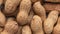Closeup, top view of shelled peanuts. Food backdrop