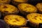 Closeup on traditional Portuguese egg tarts