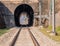 Closeup of a train tunnel