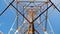 Closeup Truss Electric transmission line tower