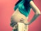 Closeup tummy of pregnant woman