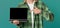 Closeup of unrecognizable guy pointing at laptop with blank screen on color background, space for design. Panorama