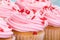 Closeup of Valentines Day cupcakes