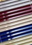 Closeup of Venetian blinds covering the window