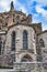 Closeup vertical shot of a beautiful detailed stone castle  of multiple colors in Aranjuez, Spain