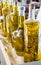 Closeup vertical shot of herbal oils bottles