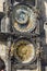 Closeup vertical shot of the historic Astronomical clock in Prague, Czech Republic