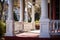 closeup of victorian porch columns