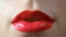 Closeup video of red attractive talking lips