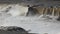 Closeup video of rushing water of Willamette Falls with audio in Oregon City HD
