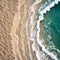 A closeup view of beach or desert dune sand waves.