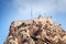 Closeup view of fortress of Santa Barbara, Alicante, Spain