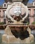 Closeup view of the Fountain-lamppost in the Plaza de la Virgen Reyes next to the Seville Cathedral in Spain.