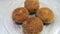 Closeup view of fried pizza bombs or pizza balls are altered form of pizza