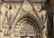 Closeup view of the Great West Door, St. Vitus`s Cathedral, Prague Castle, Czech Republic