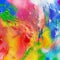 Closeup view of liquid paint swirls, rainbow colors. generative ai.