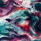 Closeup view of liquid paint swirls, rainbow colors. generative ai.