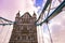 Closeup view of the majestic Tower Bridge in London