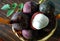 Closeup view of mangosteen, famous fruits in Malaysia