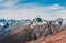 Closeup view mountains scenes in national park Dombai, Caucasus, Russia