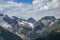 Closeup view mountains scenes in national park Dombai, Caucasus, Russia