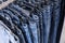 Closeup view of rack with jeans