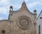 Closeup view of the Rose window of the Ostuni Cathedral