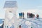 Closeup View of a Snow-covered Bell Tower - Mountaineers on a snowy mountain peak