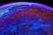 Closeup view soap bubble similar colorful, fantastic planet.