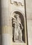 Closeup view statue of Saint Paul in a niche on the front of the Church of Santa Maria della Grazia, Lecce