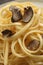 Closeup view of tasty fettuccine with truffle