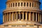 Closeup view of The US Capitol Building colonnade