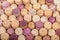 Closeup view of used  wine cork stoppers, wine corks