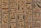 Closeup view of a wall of hieroglyphs in the tomb number 6 of Rameses IX in the Valley of the Kings, Luxor, Egypt.