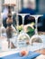 Closeup view of Wedding or Event decoration table setup, summer