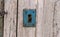 Closeup vintage door lock of external antique wooden door of Country house