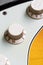 Closeup of vintage electric guitar knobs