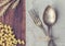 Closeup of vintage fork and spoon