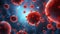 Closeup virus blood cells background