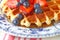 Closeup waffle with summer berries