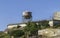 Closeup of water tower on Alcatraz, San Francisco, CA, USA