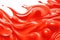 Closeup Of The Waves Of Tomato Juice On White Background. Generative AI